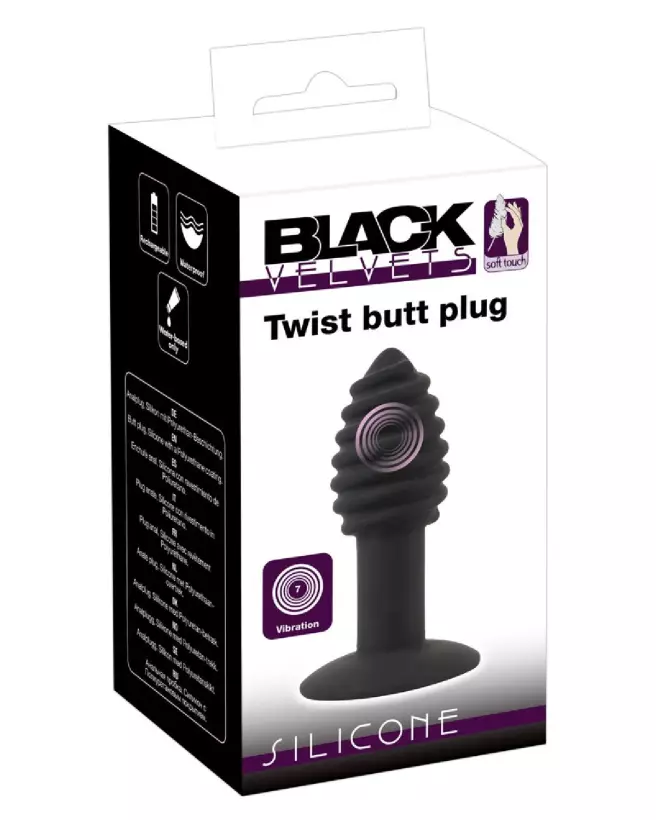 Image du Black Velvets Twist Butt Plug, plug anal premium pour stimulation intense-1