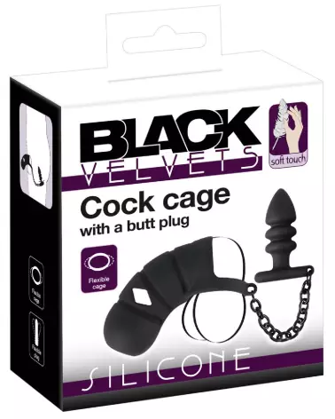 Cage de chasteté Black Velvets pour jeux de domination et BDSM-1