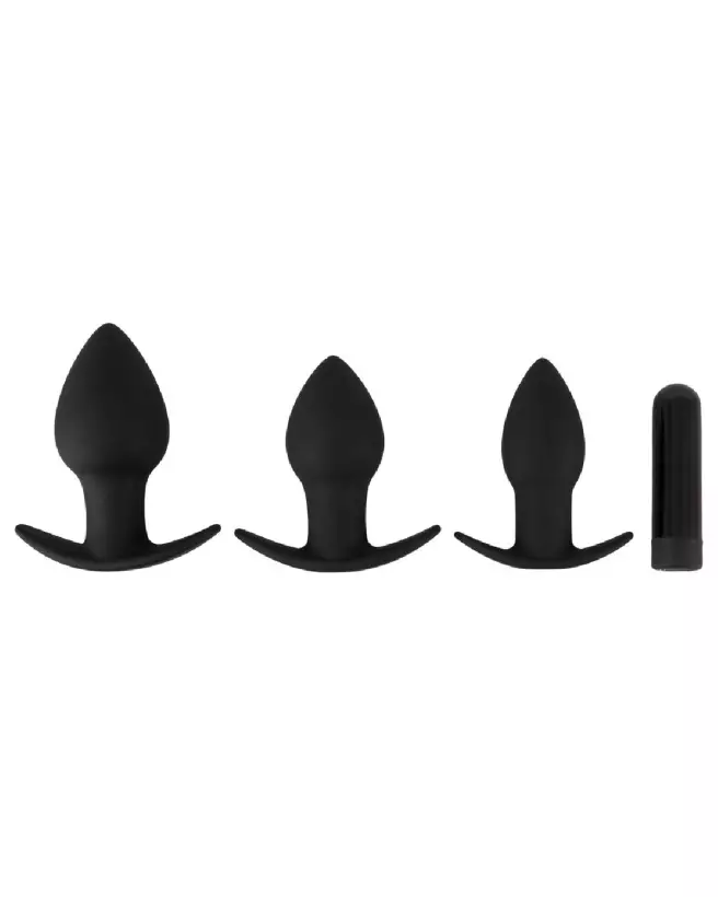 Black Velvets Vibrating Butt Plugs - Set de 3 Tailles pour Stimulation Anale-2