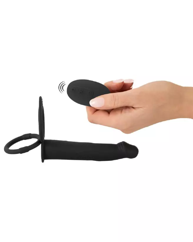 Image du Vibrating RC Double Fucker de Black Velvets, gode ceinture vibrant pour hommes-6