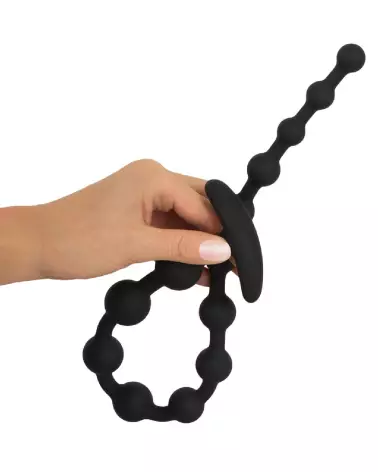 Image des Black Velvets Anal Beads en silicone, chapelet anal de luxe-6