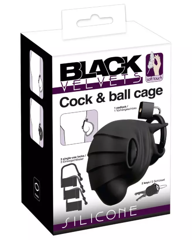 Image de la Cage de Chasteté Black Velvets pour contrôle et soumission en BDSM-1