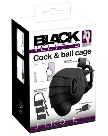 Image de la Cage de Chasteté Black Velvets pour contrôle et soumission en BDSM-1