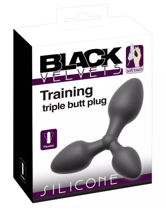Image Black Velvets Triple Butt Plug pour stimulation anale triple niveau-1