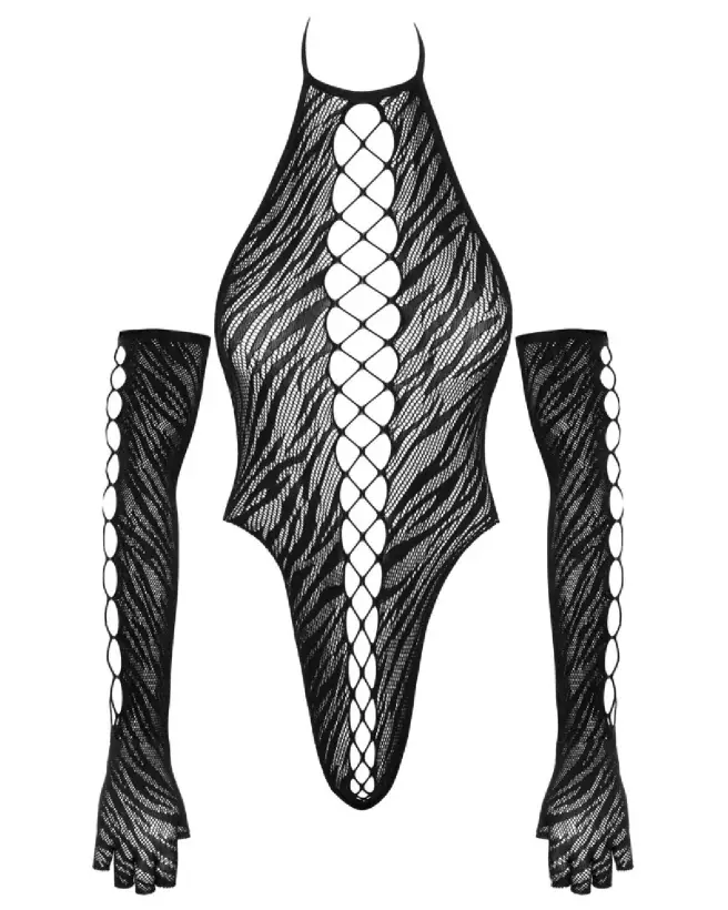 Body Set Fantasy S-L par Cottelli en maille élégante et séduisante-5