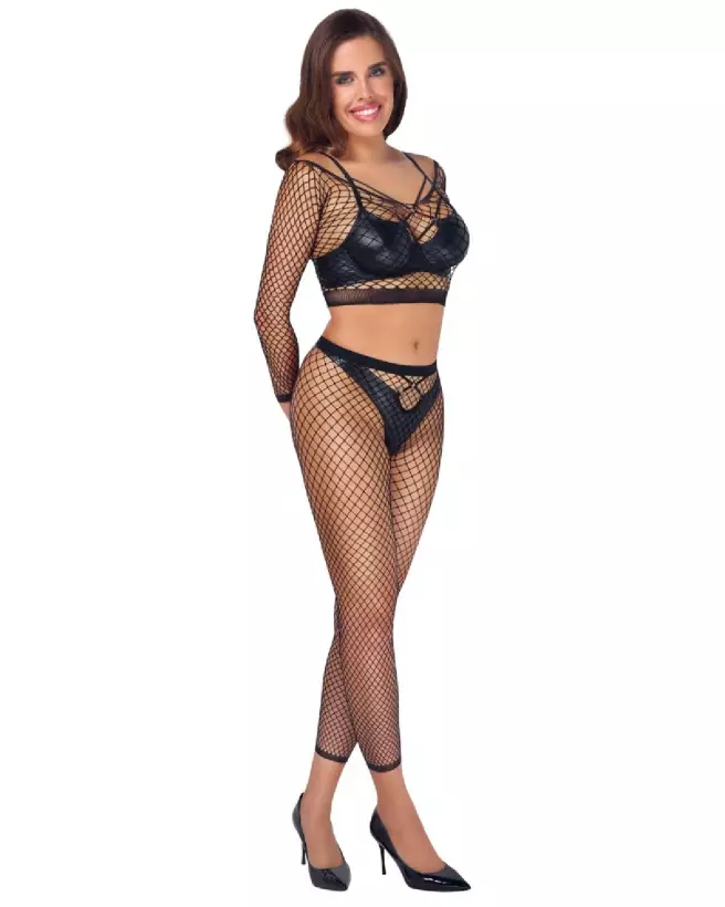 Top et Legging Bodystocking S-L de Fantasy by Cottelli en tenue élégante et confortable-3