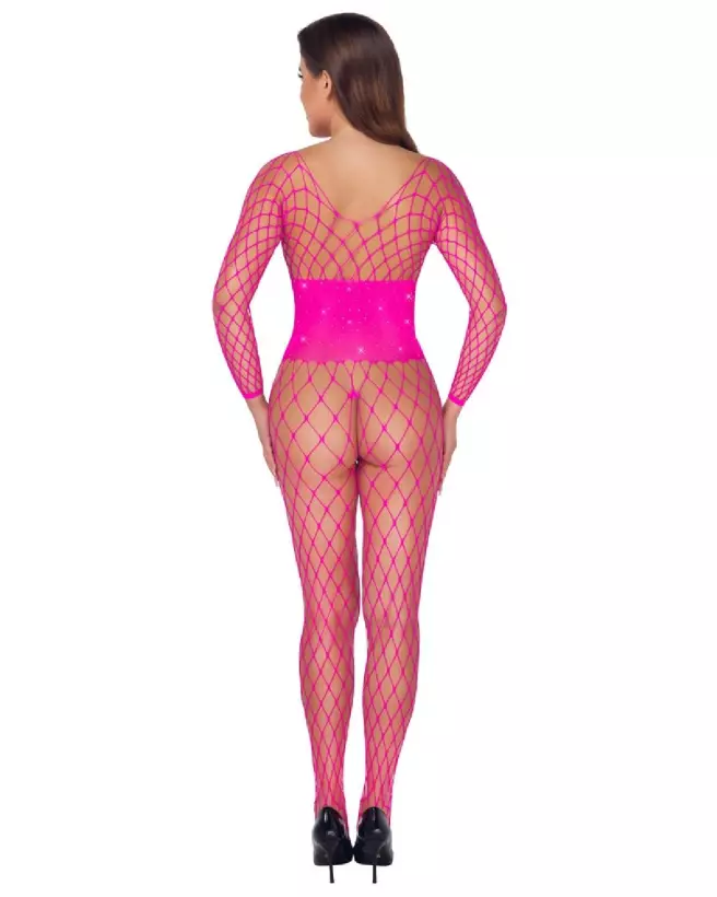 Catsuit Pink Fantasy par Fantasy by Cottelli en bodystocking rose séduisant-4