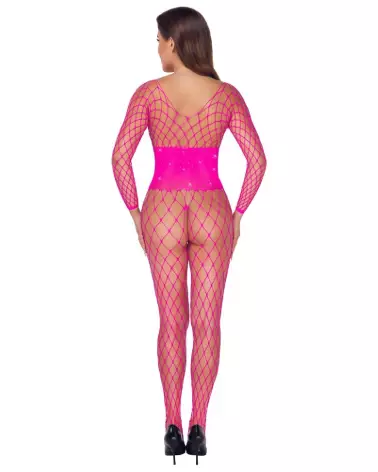 Catsuit Pink Fantasy par Fantasy by Cottelli en bodystocking rose séduisant-4