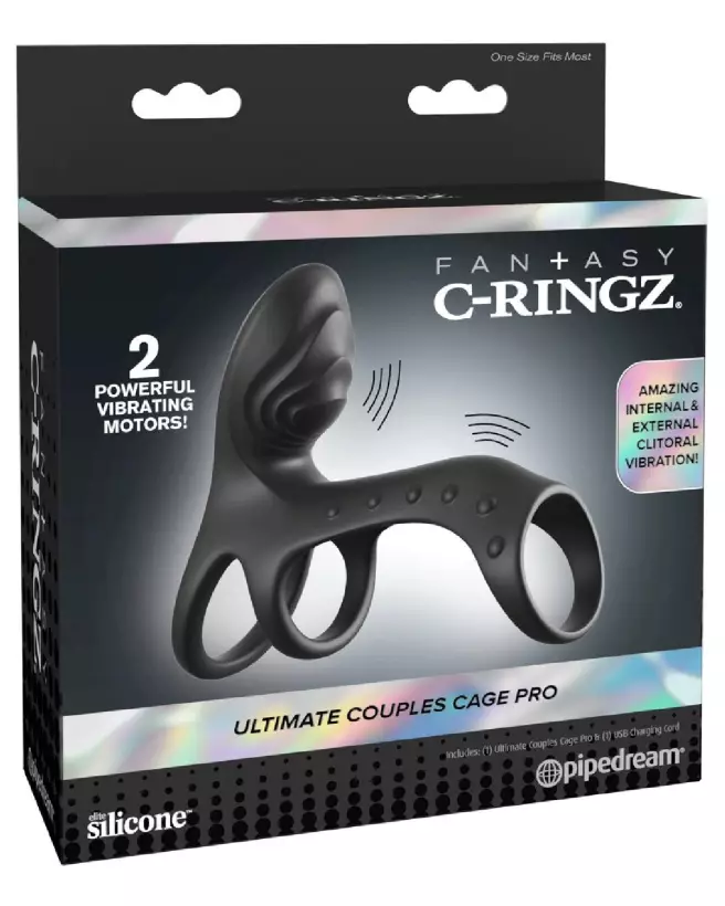 FCR Couples Cage Pro Black par Fantasy C-Ringz pour améliorer performance et plaisir-1