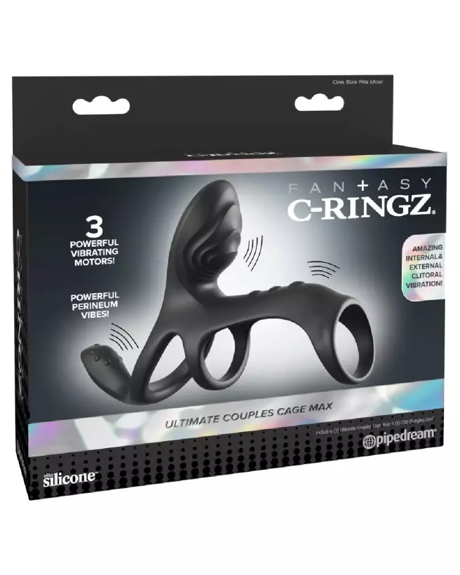 FCR Couples Cage Max Black de Fantasy C-Ringz pour performance et confort optimisés-1