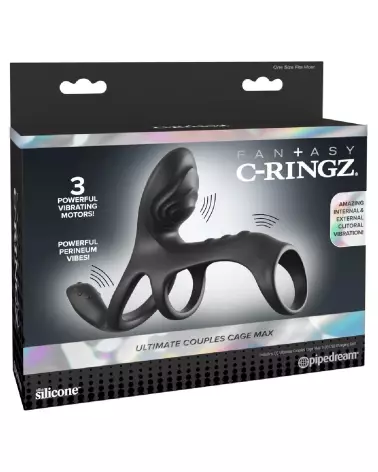FCR Couples Cage Max Black de Fantasy C-Ringz pour performance et confort optimisés-1