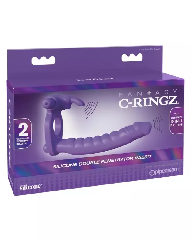 Gode Ceinture Double Penetration Fantasy C-Ringz en Silicone-1