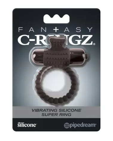 Image du FCR Vibrating Silicone Super R de Fantasy C-Ringz, cockring vibrant en silicone pour amélioration de performance-1