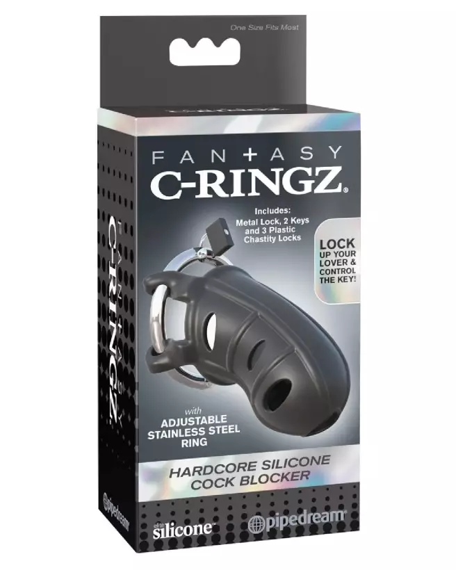 Image de la cage de chasteté FCR Hardcore Silicone de Fantasy C-Ringz-1