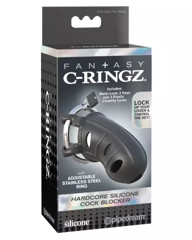 Image de la cage de chasteté FCR Hardcore Silicone de Fantasy C-Ringz-1