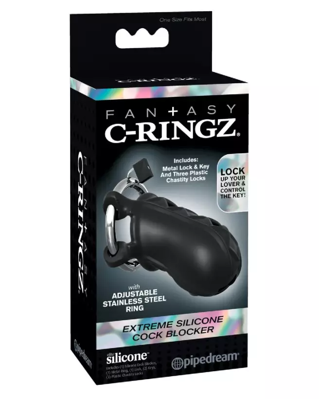 Image de la Cage de Chasteté FCR Extreme Silicone Cock Bloc par Fantasy C-Ringz-1