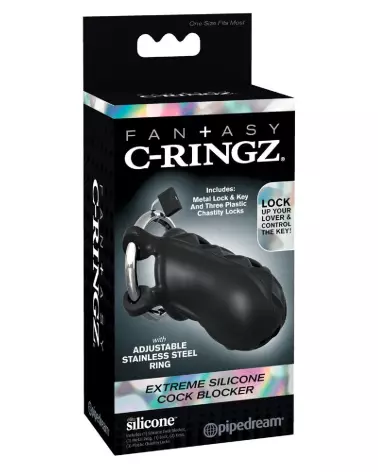 Image de la Cage de Chasteté FCR Extreme Silicone Cock Bloc par Fantasy C-Ringz-1