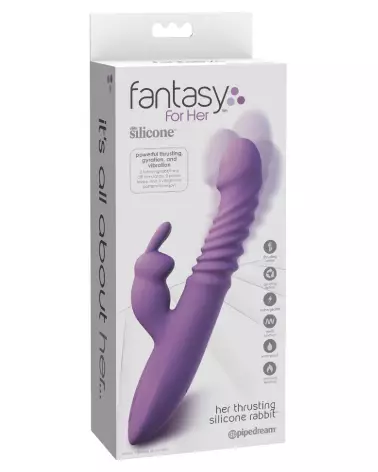 Fantasy For Her Thrusting Silicone Rab en action, sextoy rabbit puissant et flexible-1