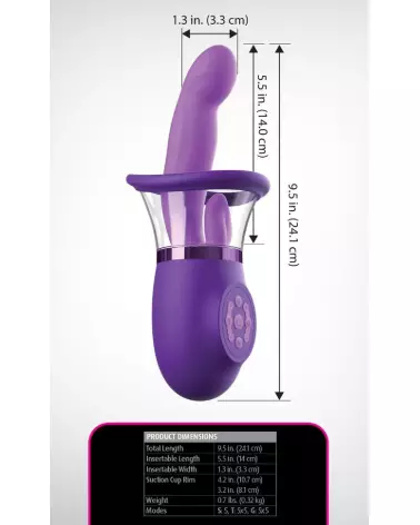 Image de la pompe Fantasy For Her Pleasure Pro Plus Purple pour stimulation vaginale et des tétons-5