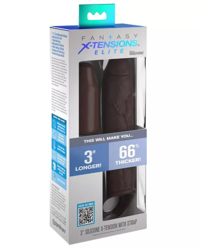 Gaine pénienne FXTE 3 X-tension avec sangle de Fantasy X-Tensions Elite, augmentation taille et confort.-1