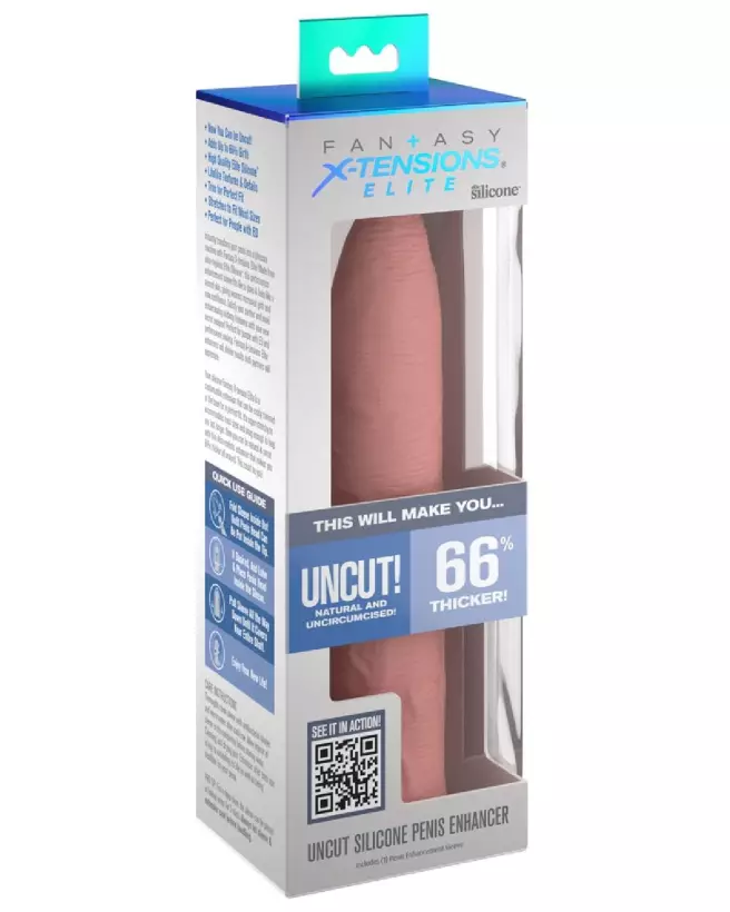 Image de la gaine pour pénis Fantasy X-Tensions Elite Uncut Enhancer, amélioration confortable et discrète-1