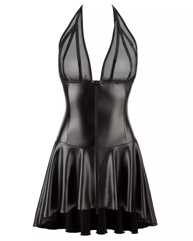 Robe fetish Noir à double zip pour un style élégant et provocateur-5