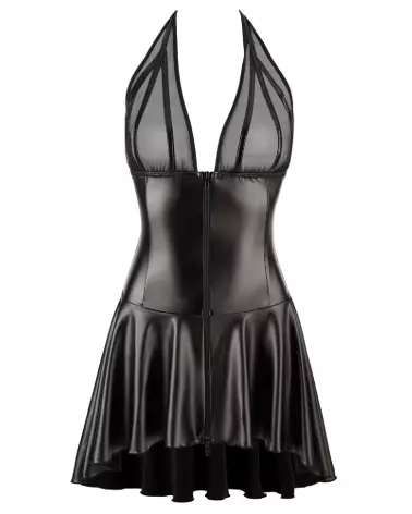 Robe fetish Noir à double zip pour un style élégant et provocateur-5