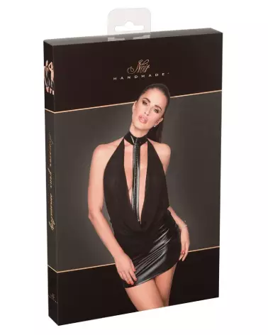 Robe transparente Noir Handmade pour soirées fetish-3