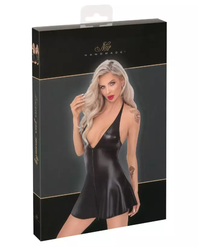 Robe évasée Flared de Noir Handmade en style fetish-3