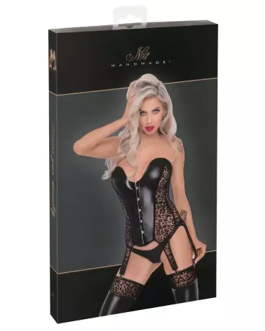 Corset Léo Noir Handmade en style fetish élégant et sensuel-1