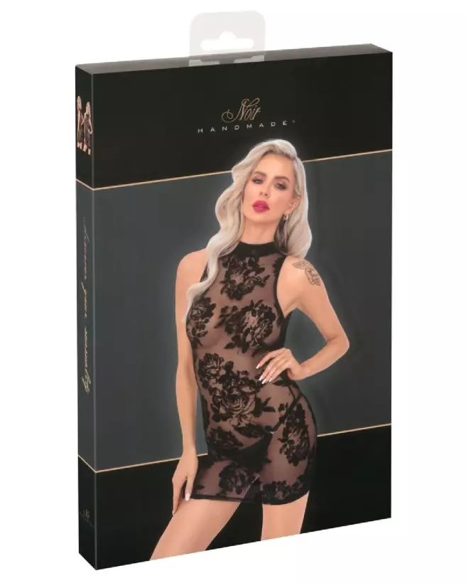 Mini Dress Noir Handmade en cuir synthétique pour soirées fetish-1