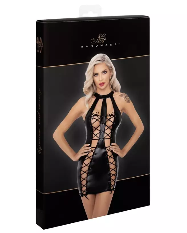Robe noire ouverte Noir Homemade en tenue fetish élégante-1