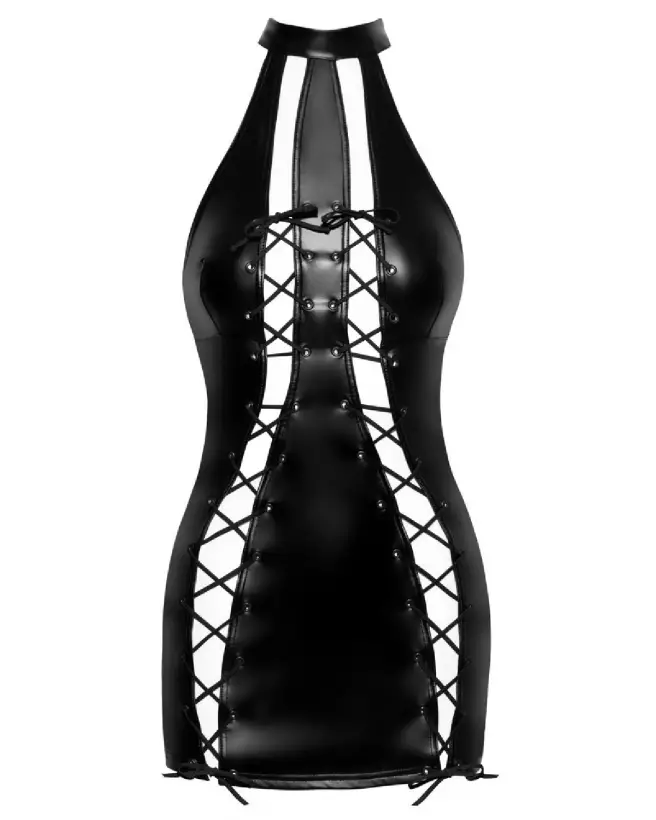 Robe noire ouverte Noir Homemade en tenue fetish élégante-6