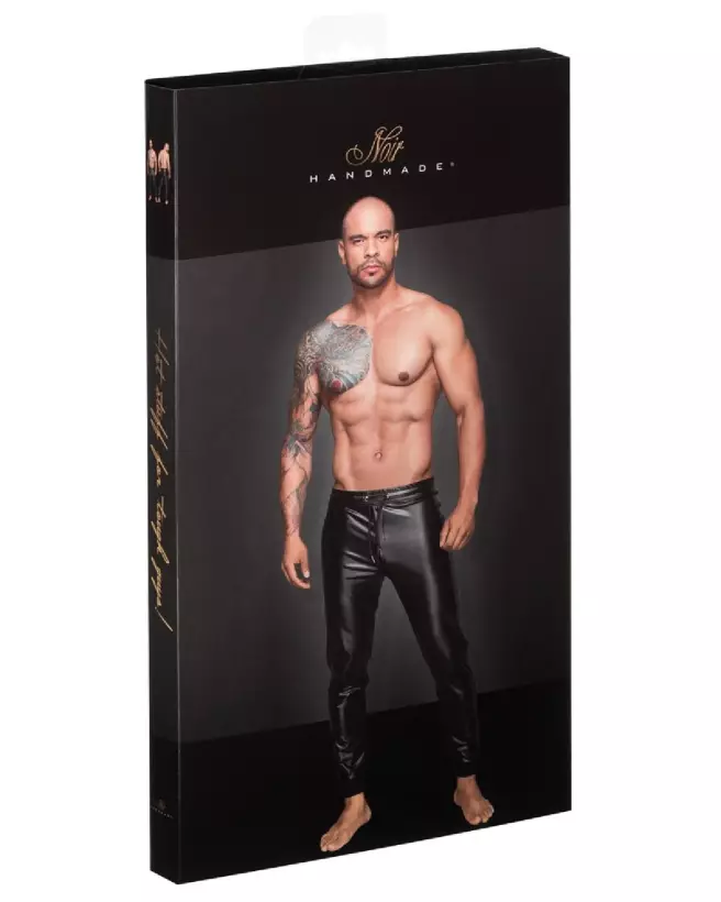 Treggings noirs pour homme de marque Noir Homemade en pose-3