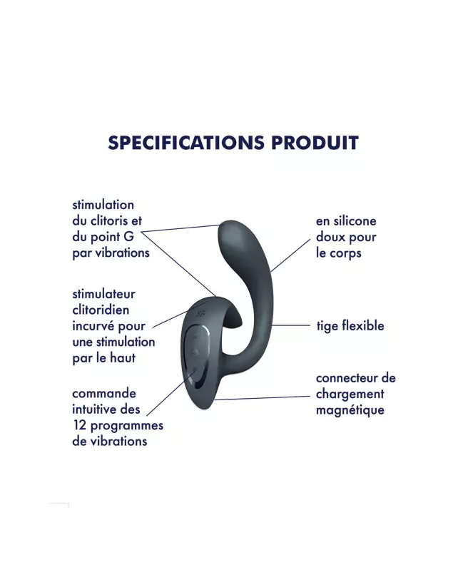 Image du Satisfyer G for Goddess 1 Dark, sextoy rabbit élégant pour plaisir intense-2