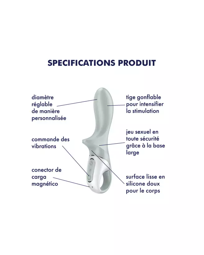 Image du SATISFYER Air Pump Booty 3 Gris, sextoy gonflable pour plaisir anal-4