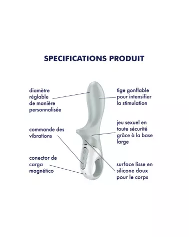 Image du SATISFYER Air Pump Booty 3 Gris, sextoy gonflable pour plaisir anal-4