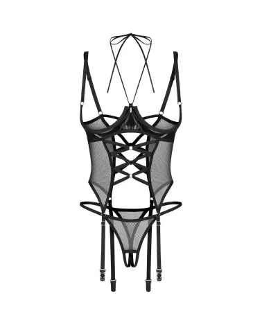 Corset et string ouverts Dominna Obsessive avec laçage élégant et bretelles ajustables-7