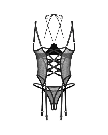 Corset et string ouverts Dominna Obsessive avec laçage élégant et bretelles ajustables-8