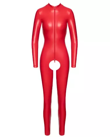 Image de la combinaison rouge et noire Noir Homemade, parfait pour soirées fetish et élégance garantie-6