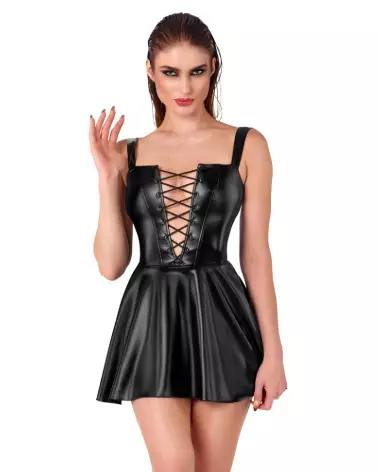 Robe Noir Dress Lacing Noir Homemade en tenue fetish élégante-1