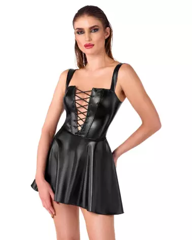 Robe Noir Dress Lacing Noir Homemade en tenue fetish élégante-2
