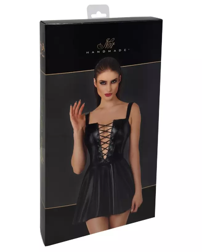 Robe Noir Dress Lacing Noir Homemade en tenue fetish élégante-3