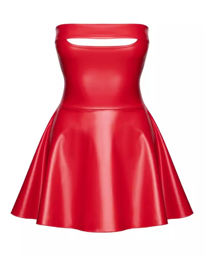 Robe rouge noire élégante de Noir Homemade en style fetish-5