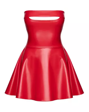 Robe rouge noire élégante de Noir Homemade en style fetish-5