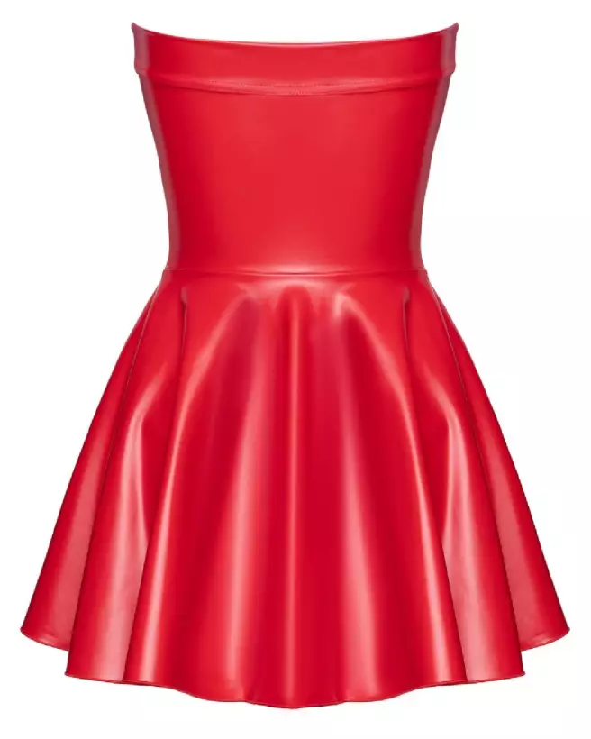 Robe rouge noire élégante de Noir Homemade en style fetish-6