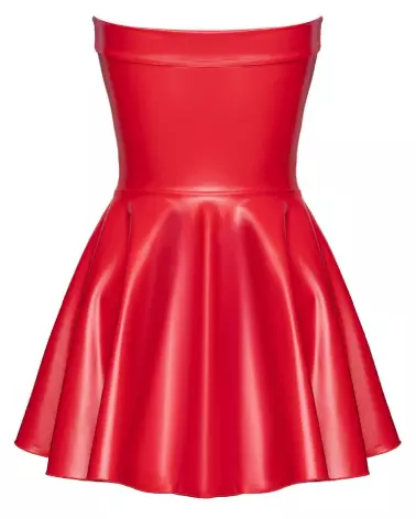 Robe rouge noire élégante de Noir Homemade en style fetish-6