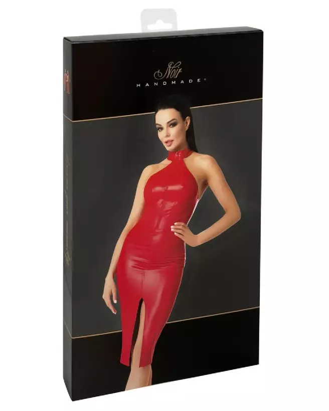 Robe Dress Red Noir Homemade en rouge et noir, style fetish élégant-3