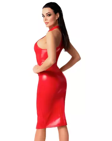Robe Dress Red Noir Homemade en rouge et noir, style fetish élégant-4