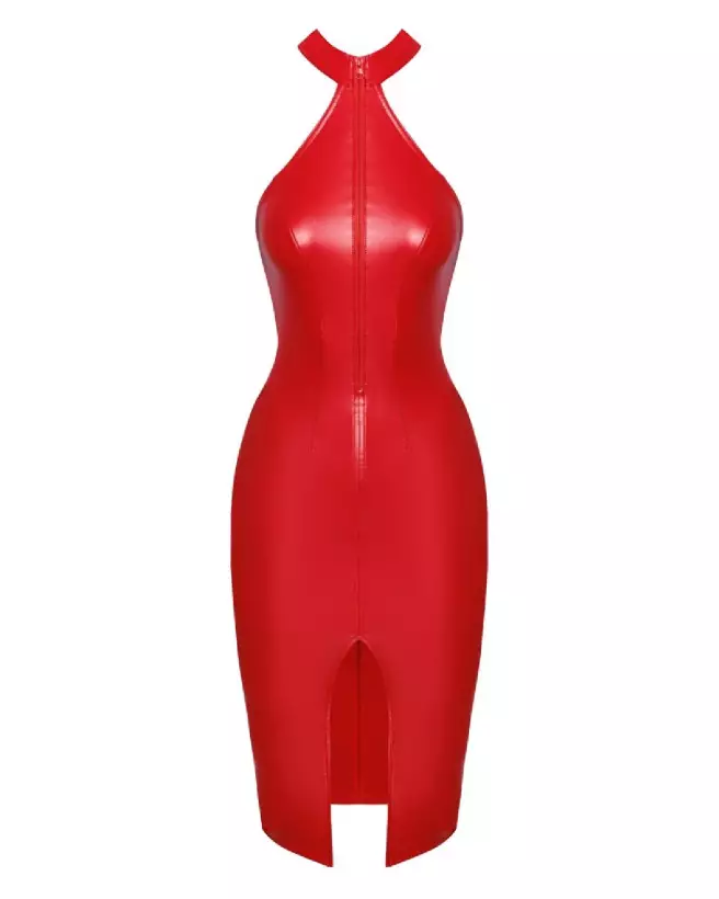 Robe Dress Red Noir Homemade en rouge et noir, style fetish élégant-6